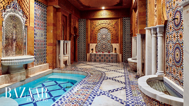 The Turkish-style hammam. Photo via John Tsiavis/Harper’s Bazaar Arabia.